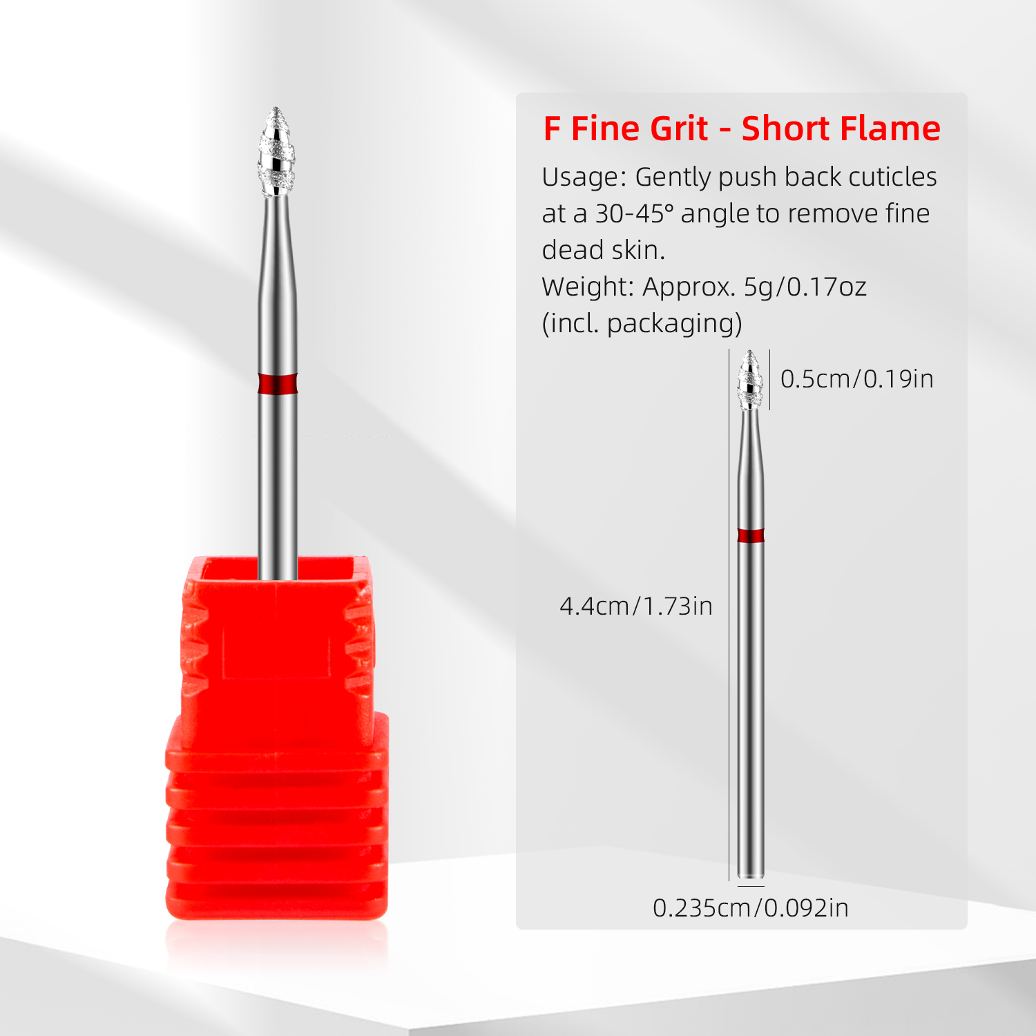 Tornado-brocas de diamante para uñas, fresa de taladro en espiral para manicura, accesorio de máquina eléctrica, lima de uñas, herramienta removedora de Gel: Gris claro