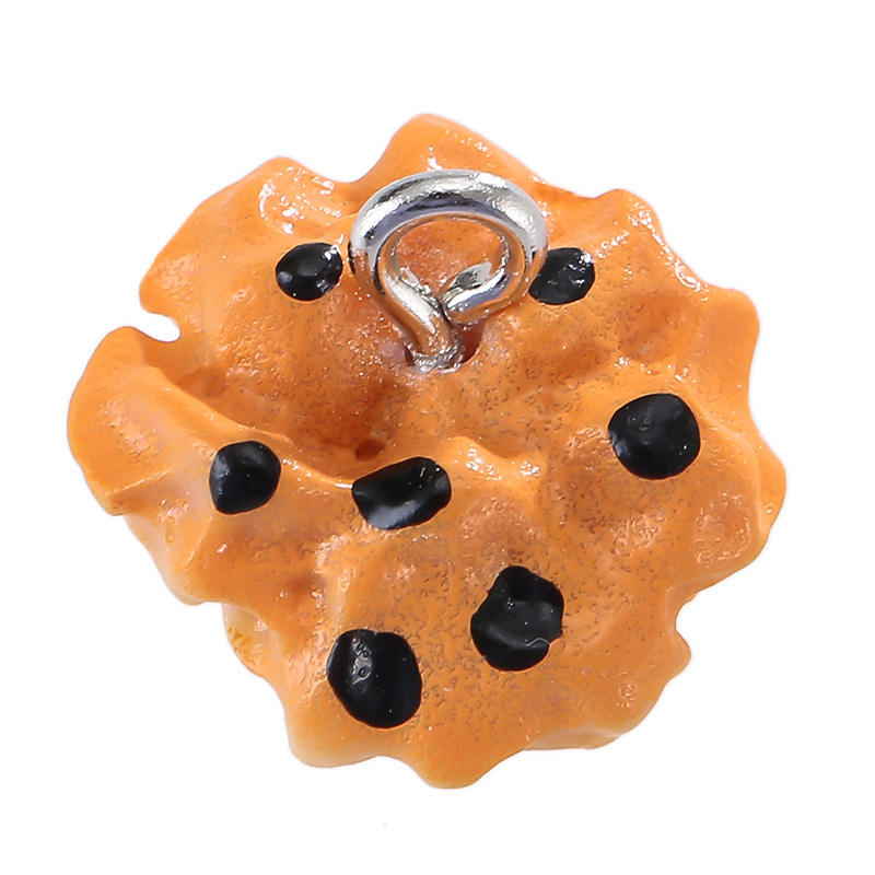 10 sztuk sztuczna żywność żywica Charms chleb ciasto ciasteczka Charms dla bransoletki tworzenia biżuterii Kawaii śliczny wisiorek, breloczek akcesoria: Platerowany rodem