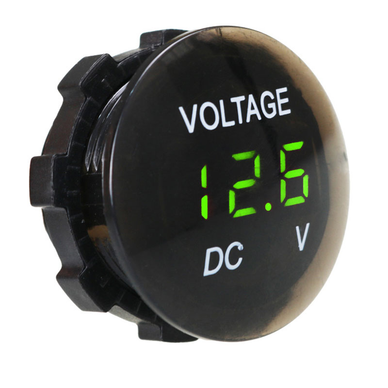 Digitale Panel Voltmeter Led Display Elektrische Voltage Meter Volt Tester Waterdicht Voor Auto Motorfiets Boot Atv Vrachtwagen Dc 12V-24V: Green