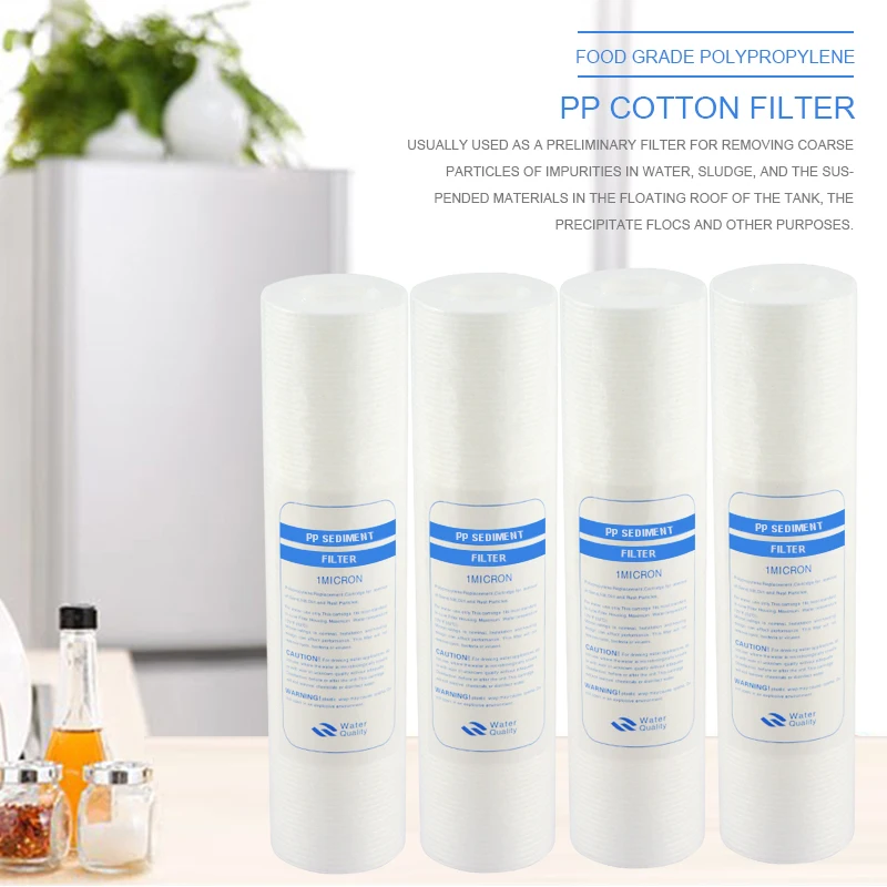 ATWFS-purificador de agua de 10 pulgadas, 4 piezas, cartucho de filtro de agua de sedimento de 1 Micron, filtro de algodón PP, sistema de filtro de agua