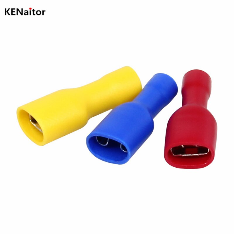 100PCS Spade Terminal Female Male Connector Lug Wire Butt Splice Electrical Crimp for Wire Crimp Connector Assortment