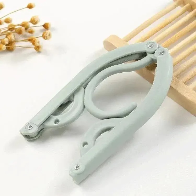 Multifunctional Folding Clothes Hanger Portable Clothes Hanger Foldable Drying Rack Space Saving Stand: light green