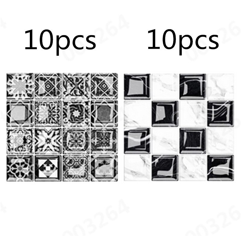 20pc Retro Pattern Surface Tiles 3D Self Adhesive Tile Sticker for Kitchen Bathroom Tables Floor Hard-wearing Wall Decals: Default Title