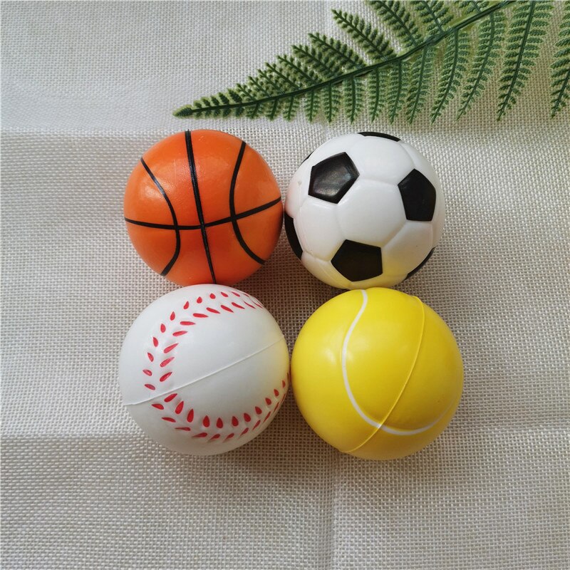 Pelotas antiestrés de espuma para niños, pelotas de PU para apretar, baloncesto, fútbol, tenis, béisbol, juguetes para niños, 4 Uds., 6,3 cm