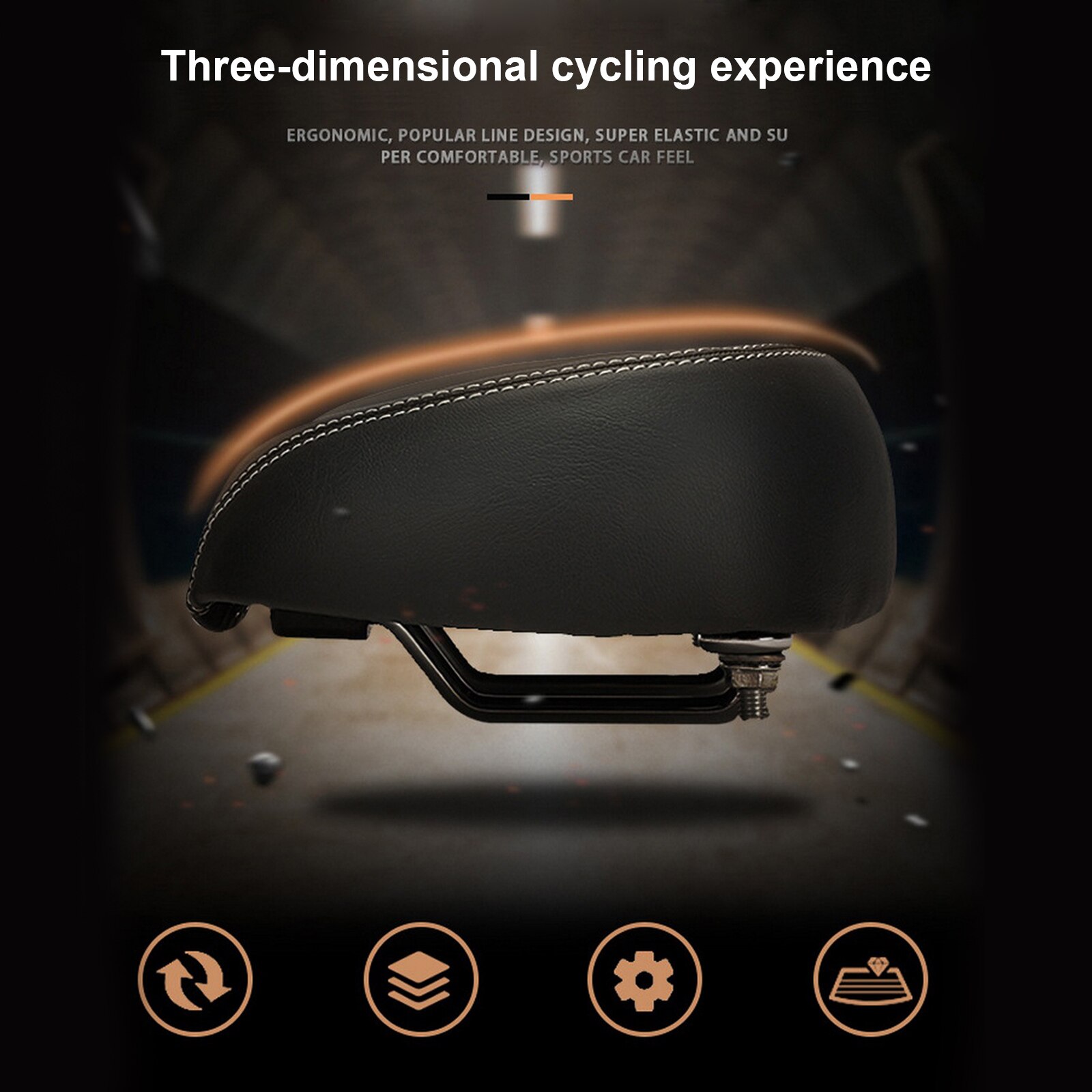 Fiets Fietsen Grote Bum Zadel Voor Mannen En Vrouwen Fietsen Zetel Comfortabel Kussen Schokabsorptie Noseless Zachte Breed Pad