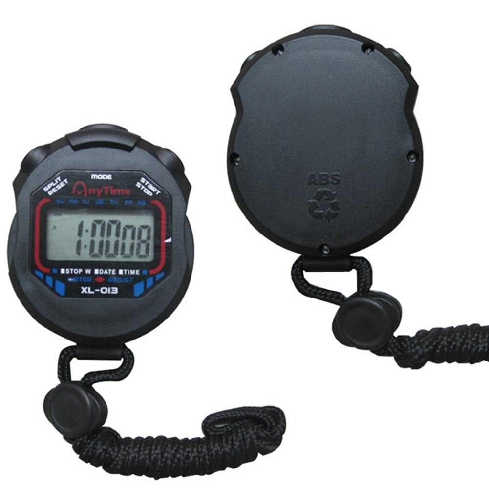 Classic Waterproof Digital Handheld LCD Handheld Sports Stopwatch Timer Stop Watch with String