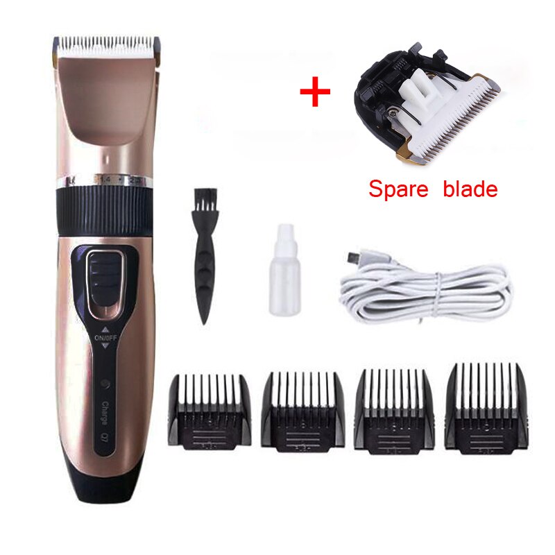 Rechargeable Pet Hair Clipper Remover Cutter Grooming Cat Dog Hair Trimmer Low-noise USB Electrical Pets Hair Cut Machine: Add spare blade