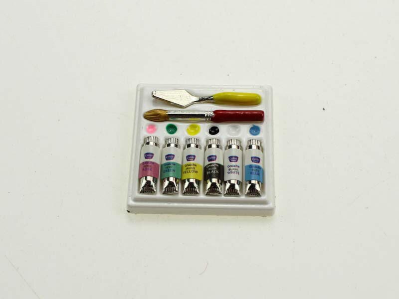 Commercio tutto'ingrosso 1:12 miniatura casa delle bambole mini pittura Ad Acquerello penna bambola accessori giocattolo per la foresta famiglia di animali da collezione Regalo