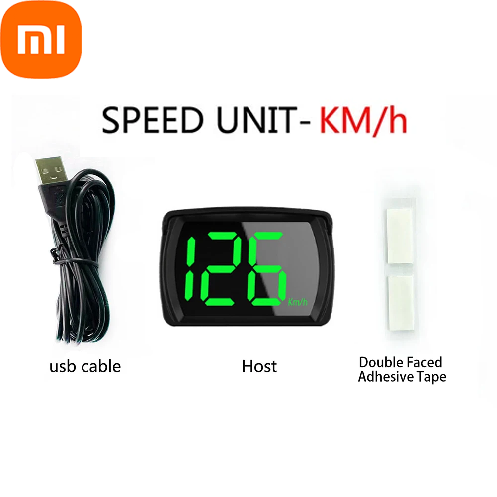 Xiaomi X2 GPS HUD pantalla frontal de velocidad del coche velocímetro Digital fuente grande accesorios KMH GPS + Beidou Chipsets duales para todos los coches: Verde