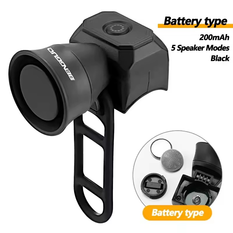 Fietshoorn Mountainbike Batterij/USB Opladen Waterdichte elektronische fietsbel Rijuitrusting Accessoires voor kinderscooters: WIT