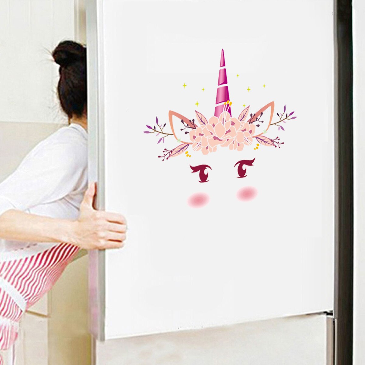 Cartoon Unicorn Toilet Stickers Waterproof Wall Sticker Home Bathroom WC Decoration Decals Diy Funny Vinyl Mural Art