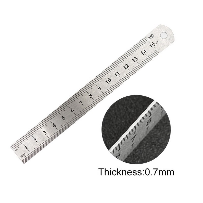 Students Stainless Steel Ruler Metal For Drawing School Learn Drawing Ruler Cutting Ruler: 150x0.7