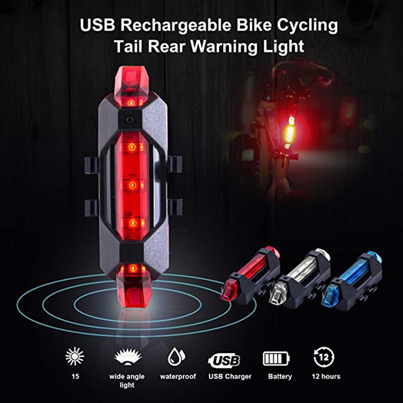 Multi Beleuchtung Modi Fahrrad Licht USB Ladung Führte Fahrrad Licht Blitz Schwanz Hinten Fahrrad Lichter