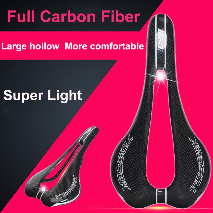 TOSEEK Volle carbon faser Fahrrad MTB rennrad sättel hohl mountainbike sattel sitzkissen bequeme Ultra licht 124g
