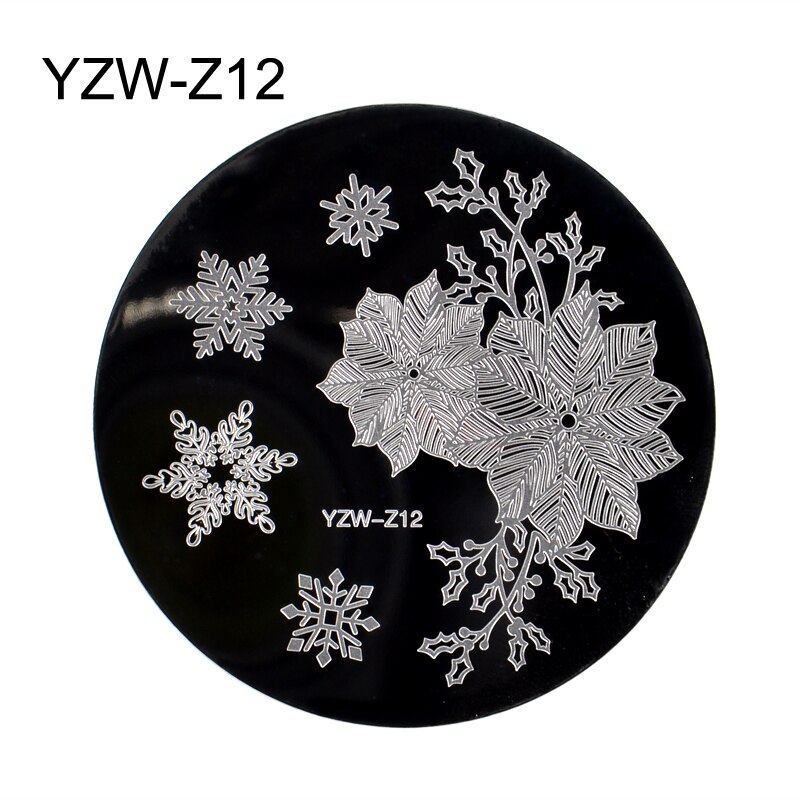 Weihnachten Nagel Kunst Druck Stanzen Vorlagen Edelstahl Schneeflocke Bilder Druck Platten Geometrische Stempel Schablone: YZW-Z12