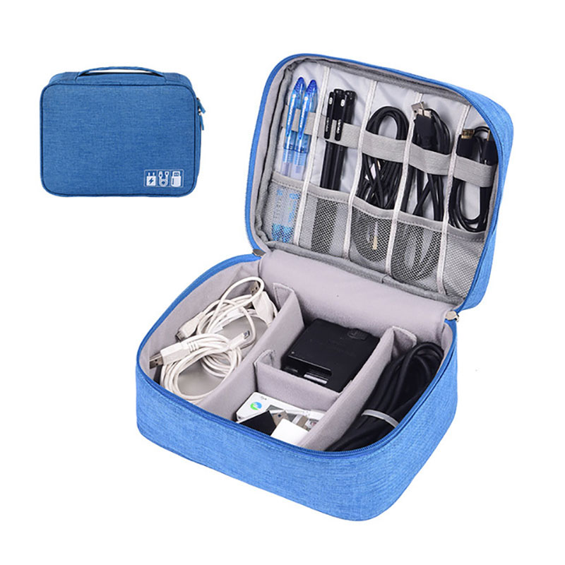 Caja organizadora de cables, Bolsa de dispositivos de viaje, discos duros, funda de almacenamiento portátil, funda protectora para iPad, Mini banco de energía