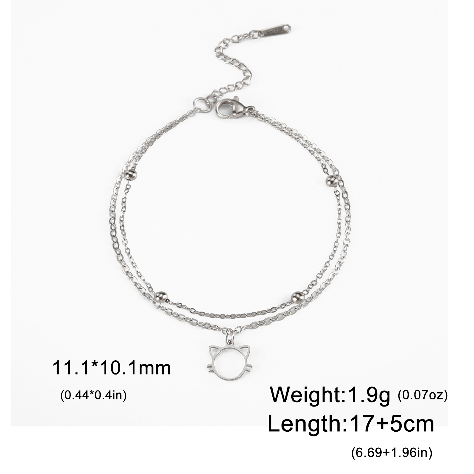 Teamer Roestvrij Staal Hond Paw Bedelarmband Bohemia Schattige Olifant Kat Hoofd Armbanden Voor Vrouwen Feest Sieraden Moeder 'S Dag Cadeau: Licht Geel Goud Kleur