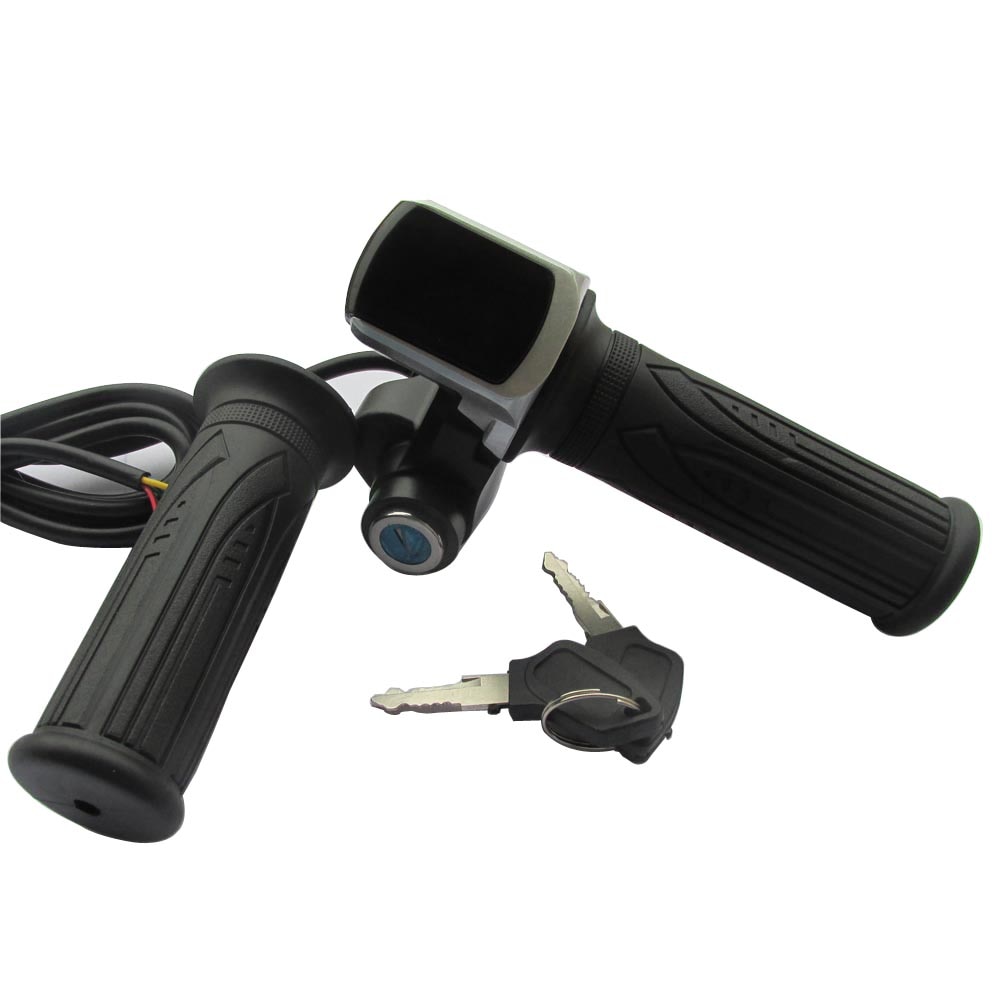 24V 36V 48V ebike throttle with LED display Indicator/ON-OFF Key Lock for electric bike/bicycle/scooter twist throttle
