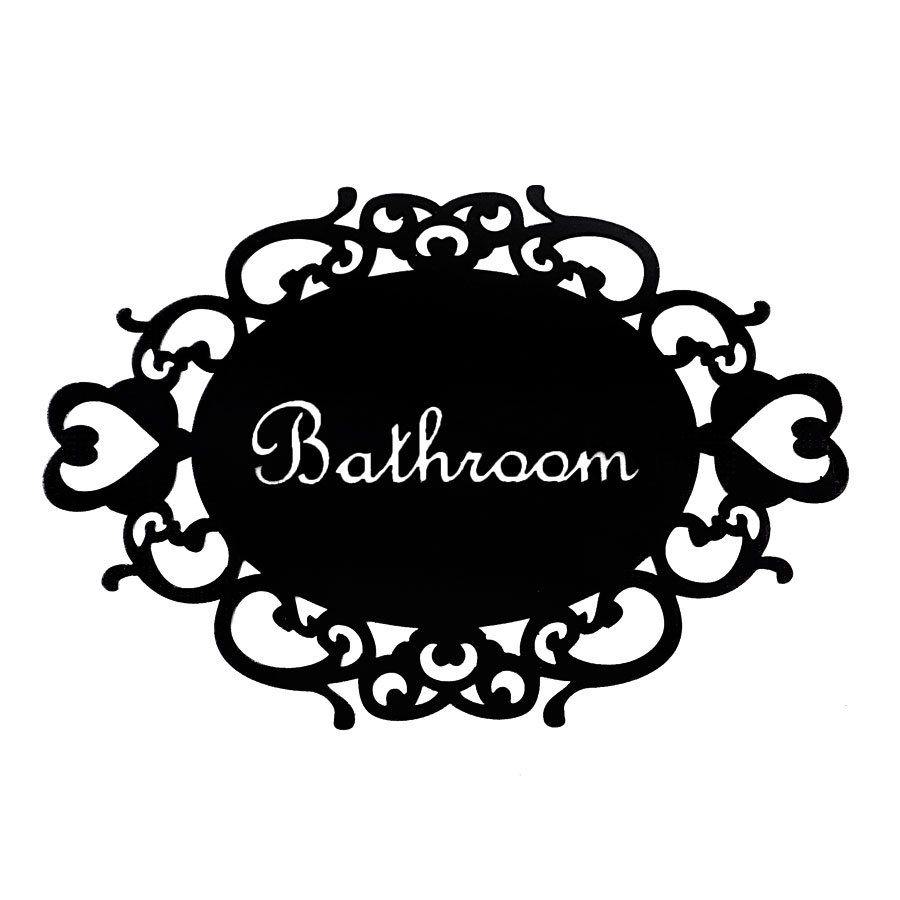 Bedroom Bathroom Toilet WC Door Sign Wall Sticker Signage Acrylic Mirror Oval Indicator Home Decor House Moving: L / Blue