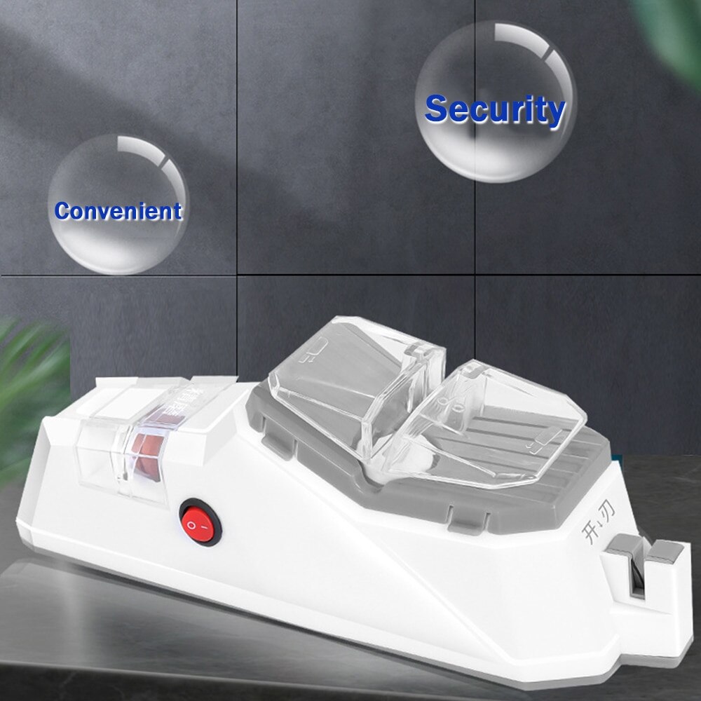 USB Electric Knife Sharpener Adjustable For Kitchen Knives Tool Knife Scissor Sharpening White medium and fine grinding blade: Type-B