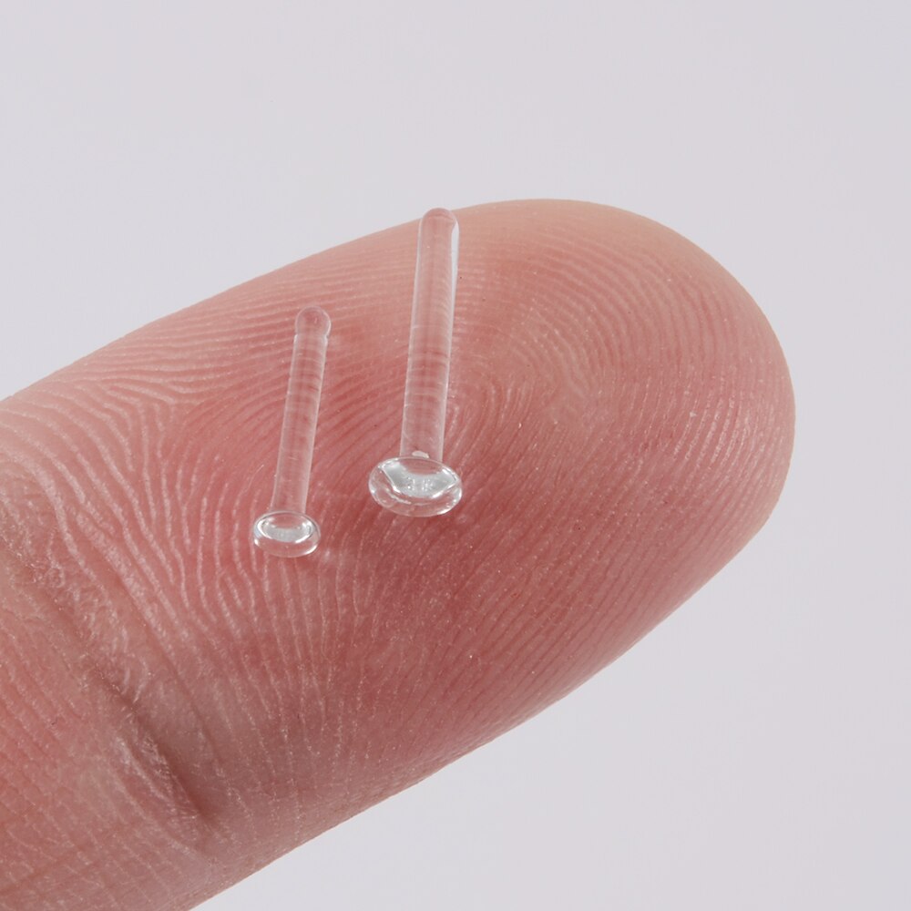 1Pc Glas Transparant Neus Stud Rechte Neus Ring Retainer Houder Neus Hoop Ring Body Piercing Sieraden 18G