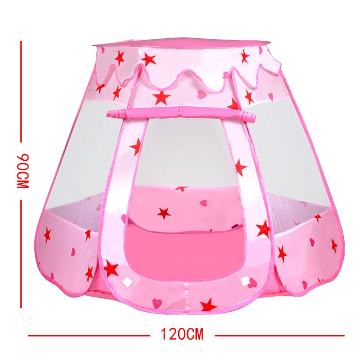 Pink/Blue Castle Tent Kids Boys Girls Children Funny Play Portable Princess Prince House Fairy Home Playhouse 120cm*90cm*70cm: A pink