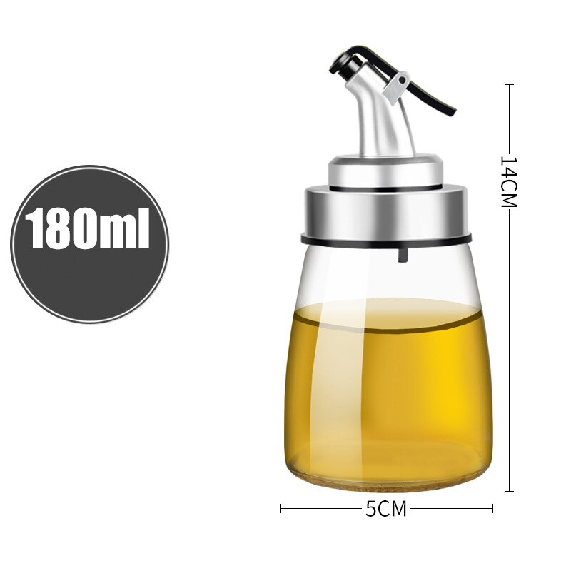 Home/Restaurant Keuken Tool Kruiderij Olie Fles Voor Sojasaus Azijn Spice Glazen Flessen Met Schaal Olieman Kruiden Container: 180ML-C