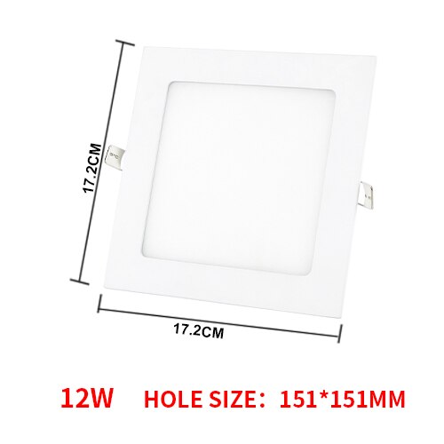 LED Light With App Control Ultra thin Downlight lamp 6W 12W 18W 24W led ceiling recessed grid downlight s: Square 12W
