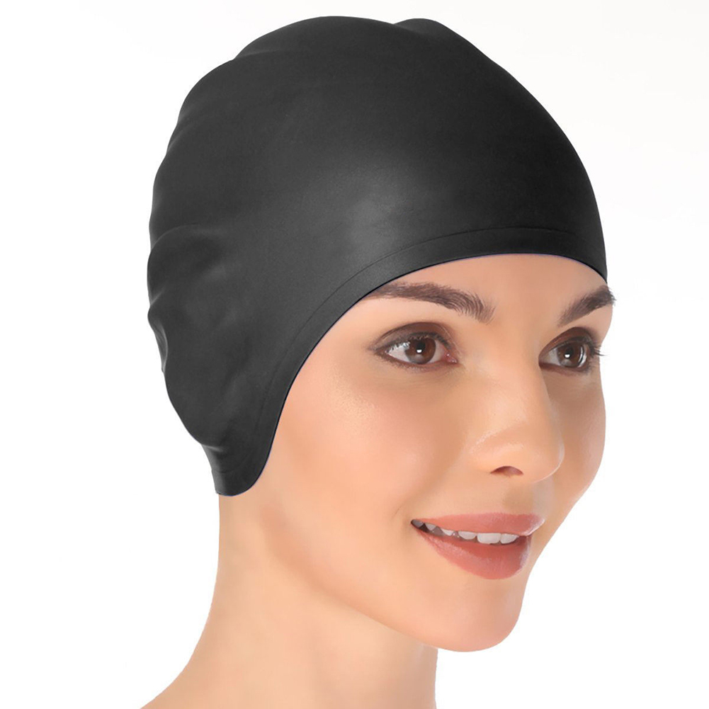 Silicone Waterproof Swimming Caps Protect Ears Long Hair Sports Swim Pool Hat Swimming Cap Adults Men Women Pure Color hat
