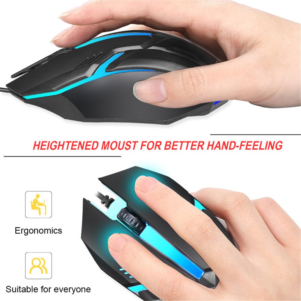 Kebidu S1 Gaming Muis 7 Kleuren Led Backlight Ergonomie Bekabelde Usb Gamer Muis Flank Kabel Optische Muizen Gaming Mouse
