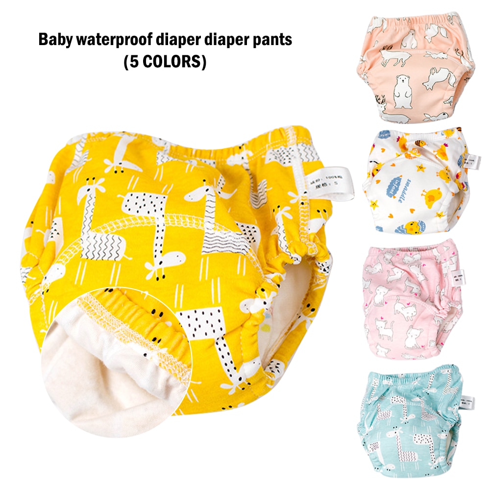 Baby Infant Toddler Waterproof Training Pants Cotton Changing Nappy Cloth Diaper Panties Reusable Washable 6 Layers Crotch