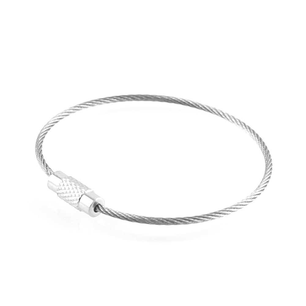 Porte-clé en acier inoxydable | Câble, vis, fermoir porte-clé de 1 pièce
