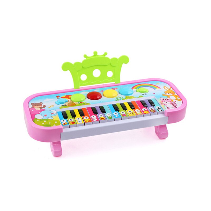 Børn pædagogisk baby mini musikalsk klaver legetøj multifunktionel 24- nøgle slik børn spædbørn elektronisk orgel klaver fødselsdag: Lyserød