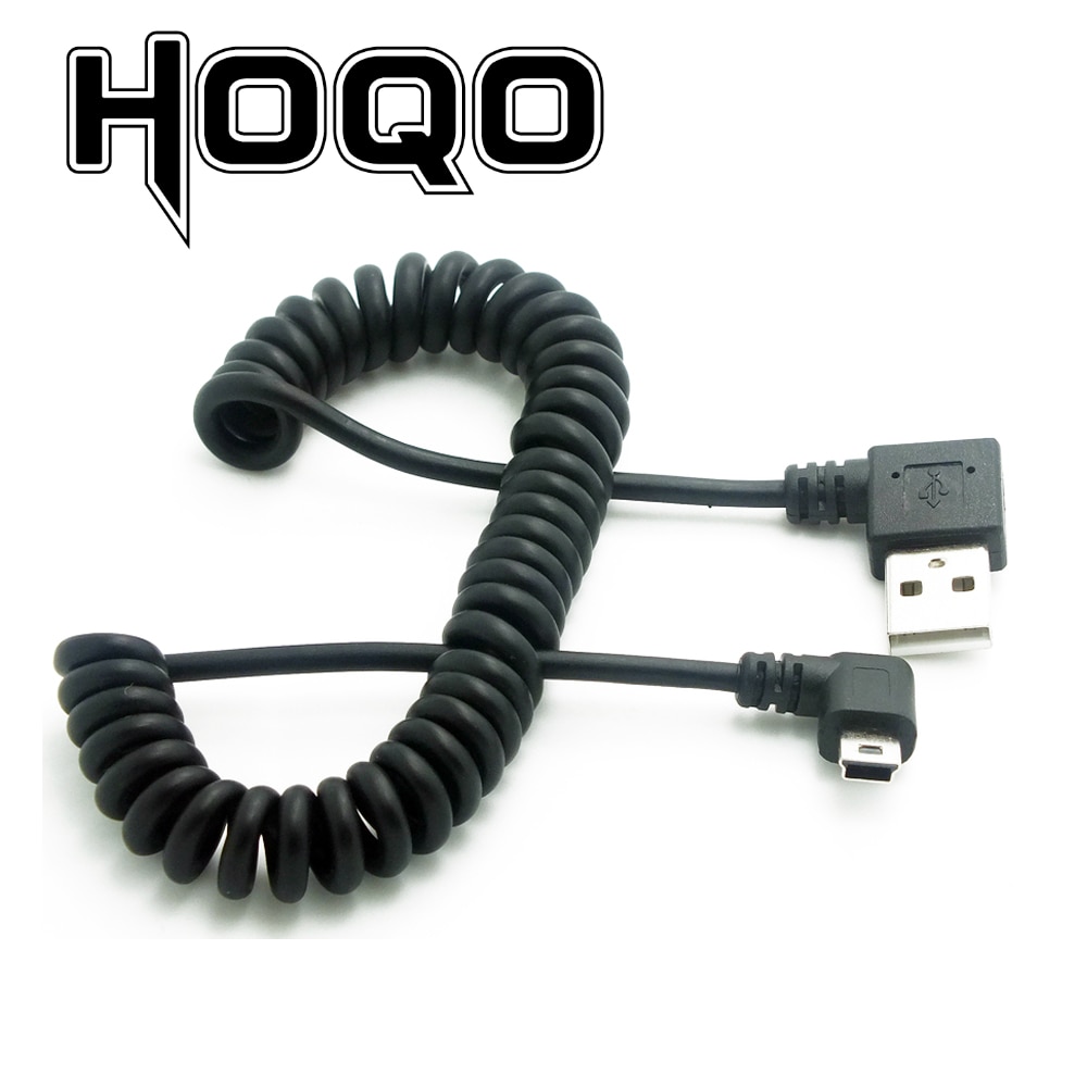 90 Graden Usb Mini Usb Kabel Haaks Usb A Male Naar Mini Usb Haaks Mannelijke Lente Intrekbare Kabel sync Data Cabo 1M