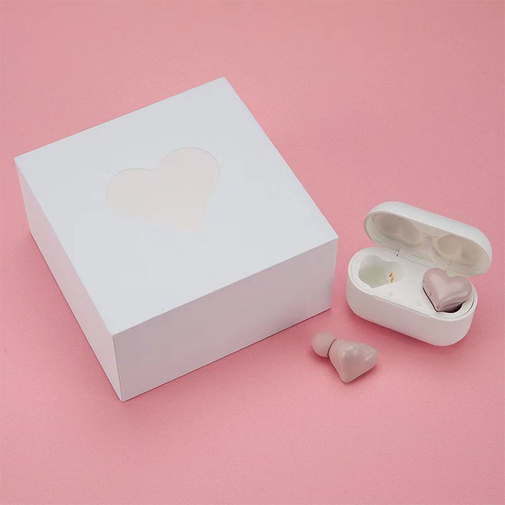 Original Bluetooth Wireless Headphones Heart Shaped Earphones Woman Earphone Heart Earbuds Girl: Pink