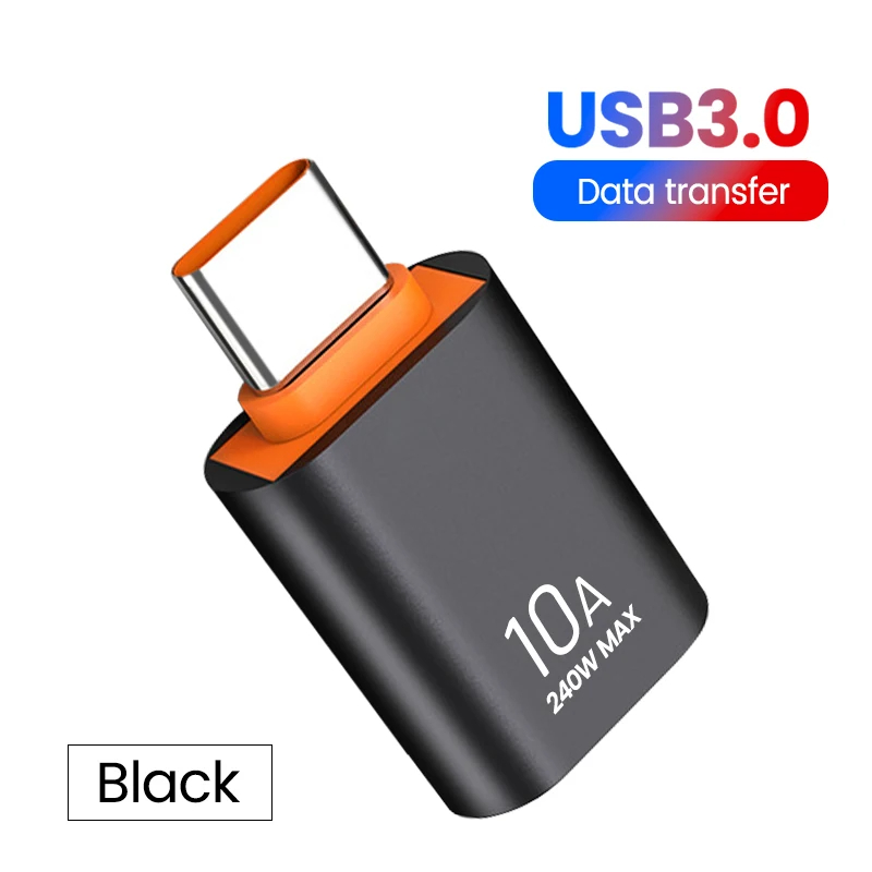 NNBILI 10A OTG USB3.0 To Type C Adapter TypeC Female to USB Male Converter Fast Charging Data Transfer For Laptop Xiaomi Samsung: Orange