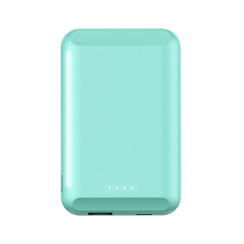 Cargador inalámbrico magnético de 5000mAh para iPhone 12 Pro Max 12, Mini batería externa portátil: Verde