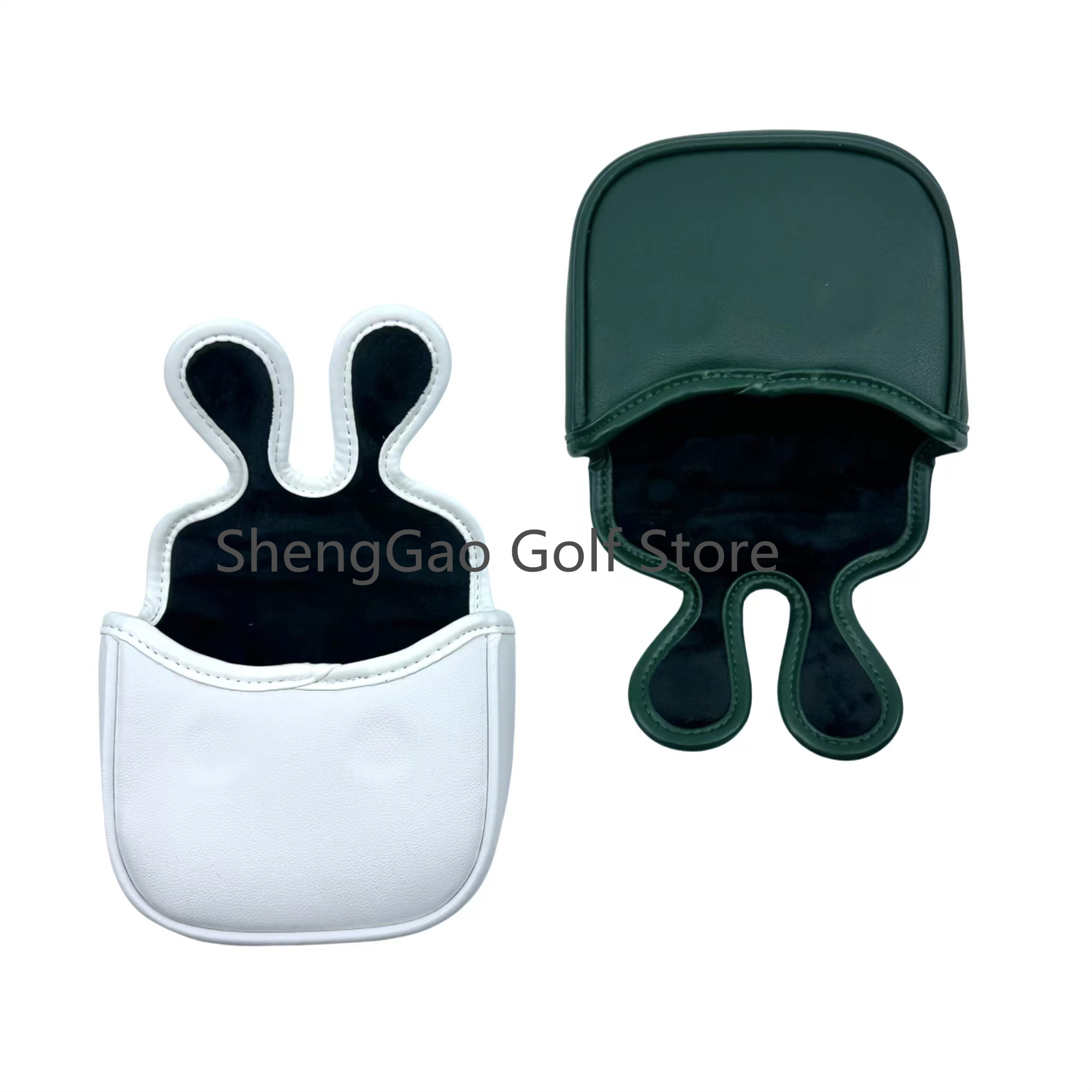 1Pc Lucky Clover Patroon Putter Cover Pu Lederen Grote Mallet Golf Head Cover Magnetische Sluiting Golf Head Cover