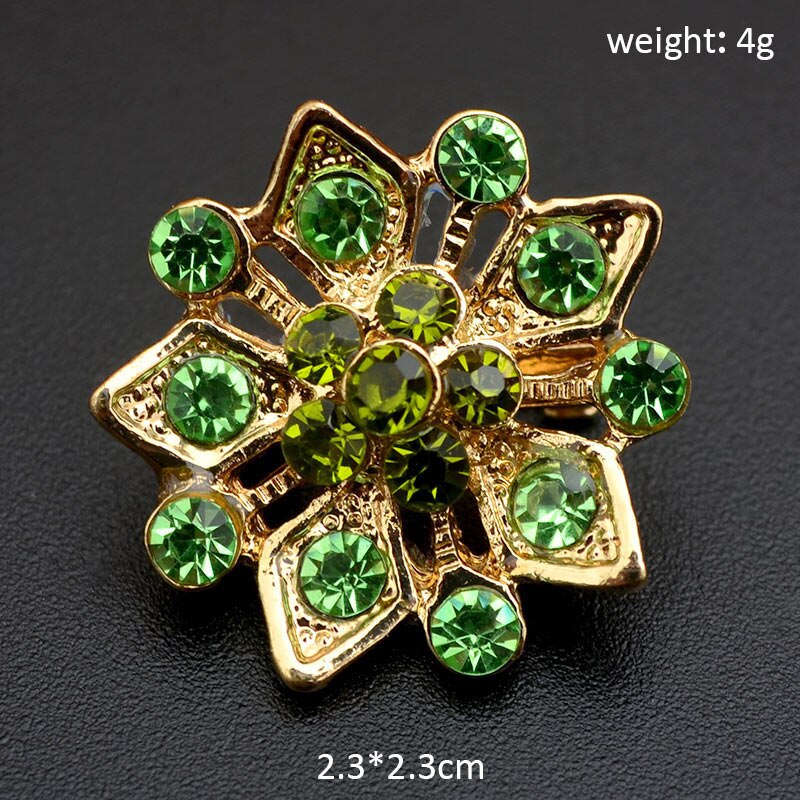 Broche Pin 25 Kleuren Vintage Kleurrijke Crystal Gold Bloemen Rhinestone Broche Pin Badge Diy Strass Accessoires Party Bruiloft: 3