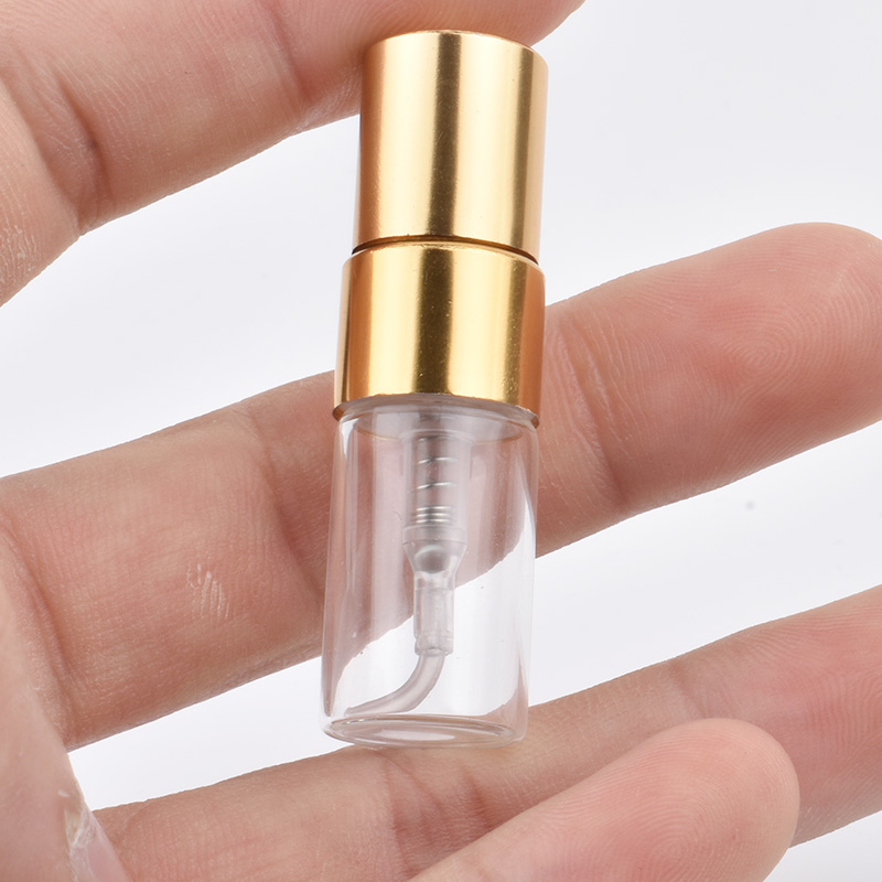 100 stks/partij 2 ml hervulbare parfumflesje lege spuitfles verstuiver parfumflesjes: Goud