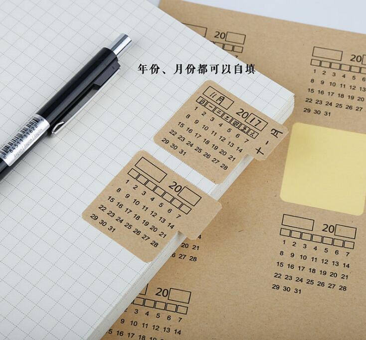 Universal Calendar Sticker Kraft Paper