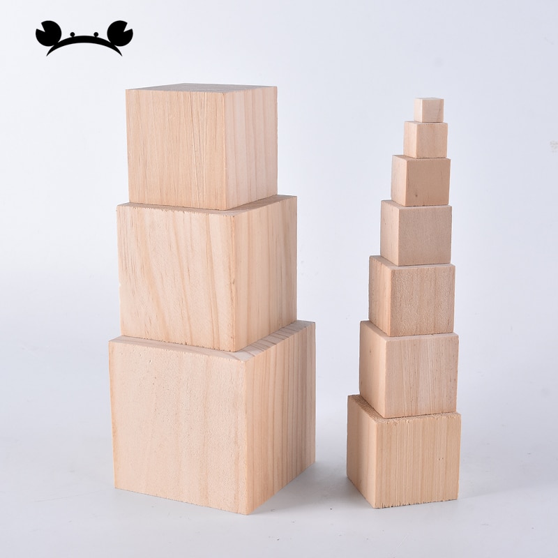 Natural Unfinished Solid Pine Wood Blocks Wood Cubes for Puzzle Making Photo Blocks Crafts and DIY Projects