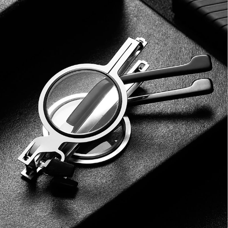 Opvouwbare leesbril voor heren, etui, vergrootglas, draagbaar, slot, blauwlichtbril, presbyopiebril, brilmontuur +4