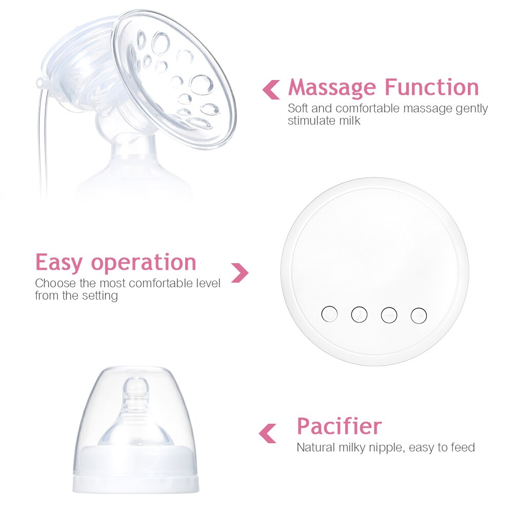 Portable Double Electric Breast Pump Silicone + PP Dual Mode of Massaging & Pumping Quite Milk Breasting Pumping for Home Travel