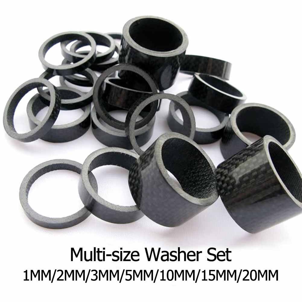 Kit d&#39;espaceurs de vélo de route en carbone UD 1/8 &quot;, 11 pièces, tige de casque, 2/3/5/10/15/20mm