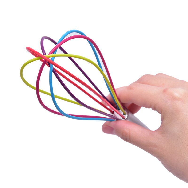 Batidor de huevos Manual giratorio multifuncional, Mini batidor de plástico para cocina, herramienta para hornear, agitador de huevos de silicona ecológico