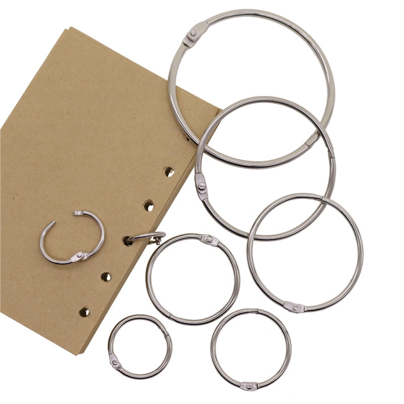 20 st 20/30/25/45mm inre metall löst blad bokpärm spänne ring nyckelring scrapbook skissbok hantverk foto split