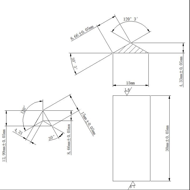 15X15X30mm Triangular Prism Optical Prisms Glass Physics Teaching Refracted Light Spectrum Rainbow Children Students