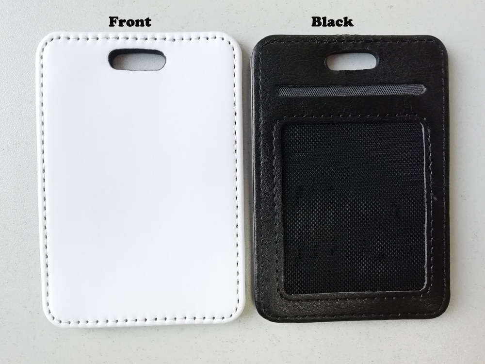 Pusta sublimacja przywieszka robić bagażu poliester + skórzana etykieta na bagaż z miejscem na kartę. 20 części/partia