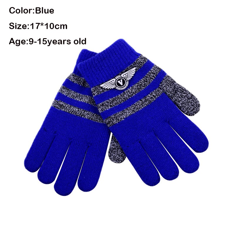 Children's Warm Gloves Kids Boys Thicken Keep Warm Finger Mittens Soft Multicolor Mosaic Color Children's Accessories: E